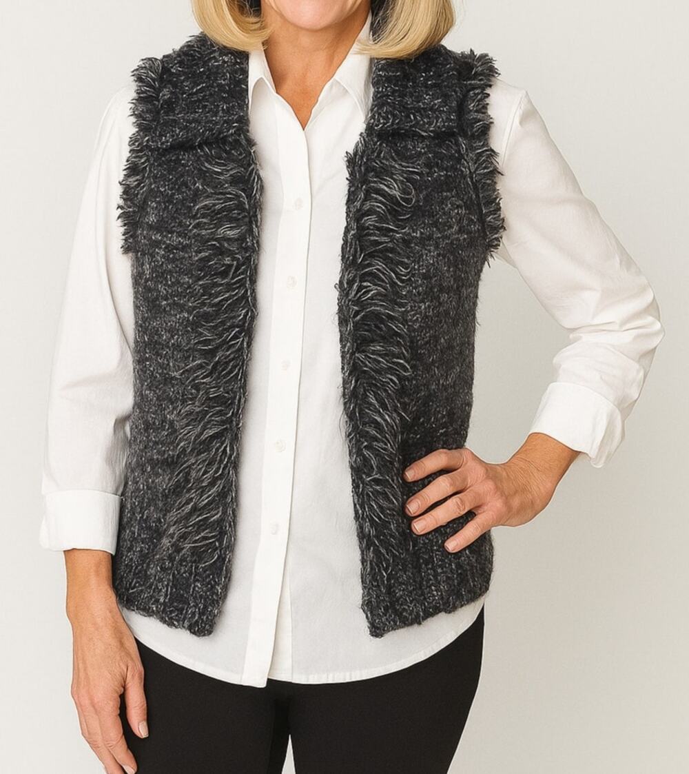 Banana Republic Womens Italian Yarn XS Sweater Vest Zip Up Blue Gray